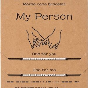 - Morse Code Couple  Matching Secret Message  Handmade Adjustable Bracelet *NEW*